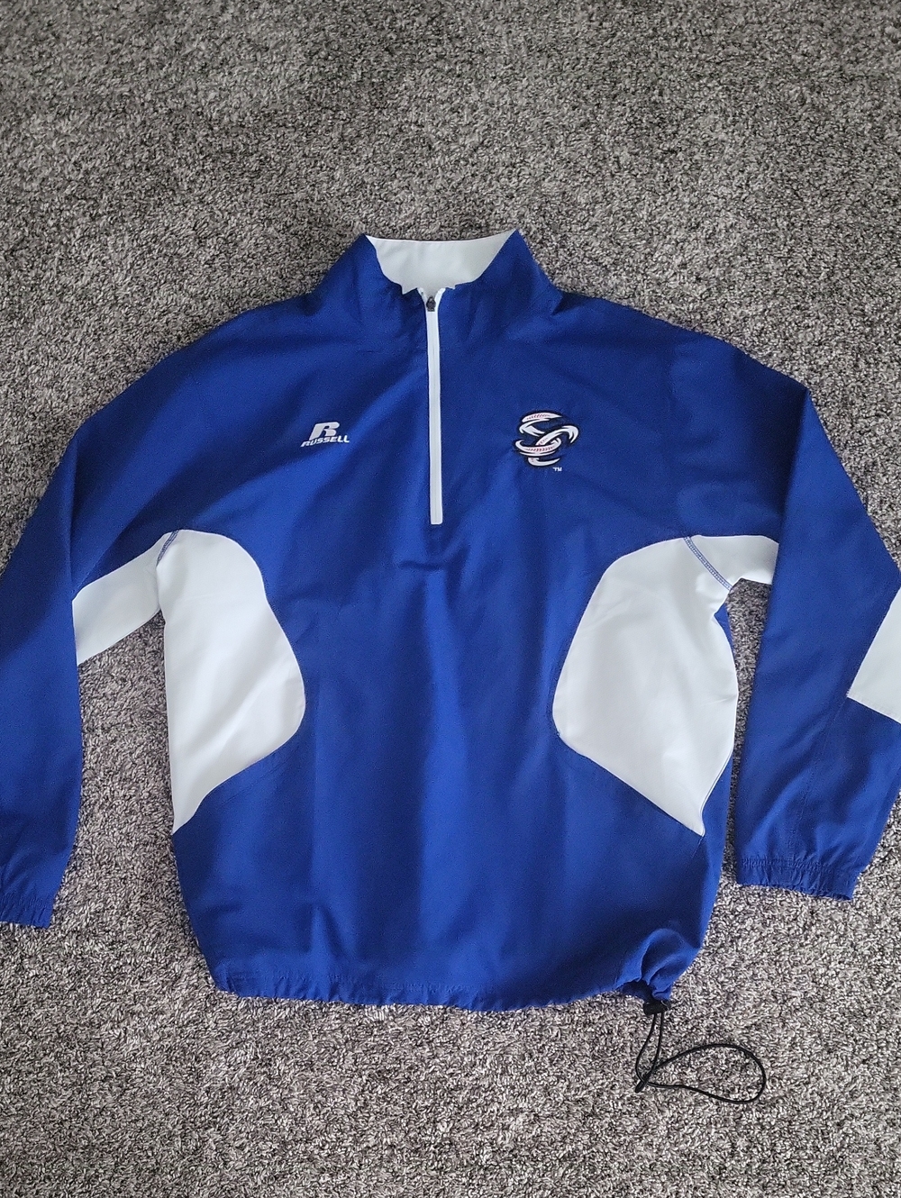 Russell Athletic Men's Blue & White Windbreaker Pullover
